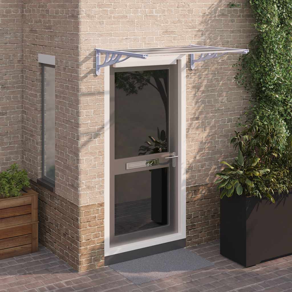 vidaXL Door Canopy Grey and Transparent 122x90 cm Polycarbonate 1