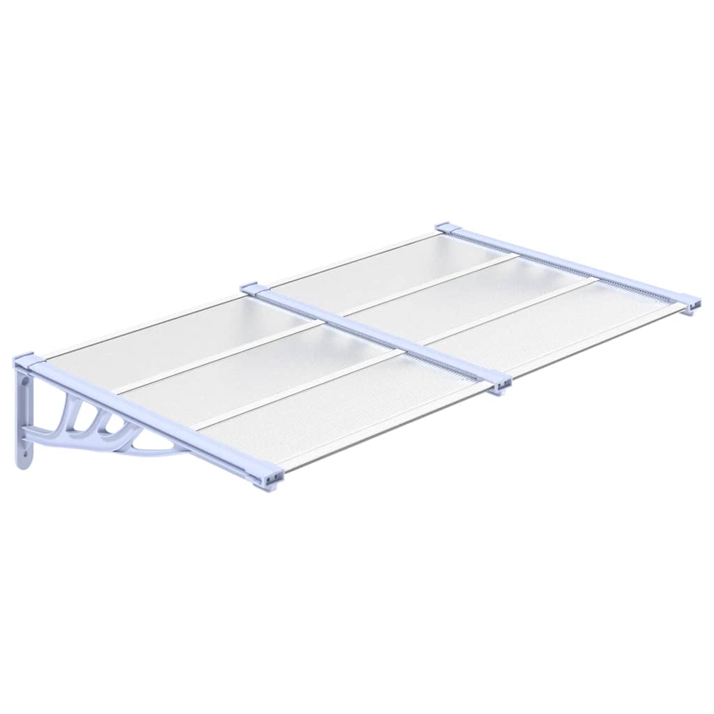 vidaXL Door Canopy Grey and Transparent 152.5x90 cm Polycarbonate 2