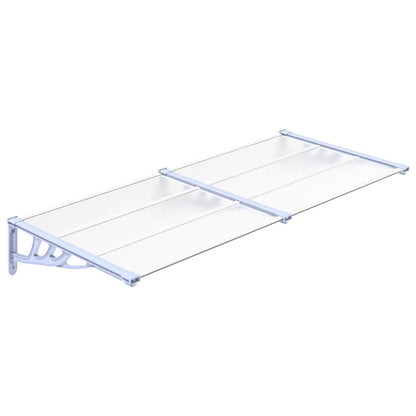 vidaXL Door Canopy Grey and Transparent 199x90 cm Polycarbonate 2