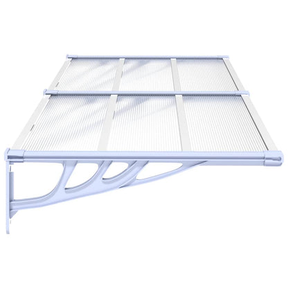 vidaXL Door Canopy Grey and Transparent 199x90 cm Polycarbonate 4