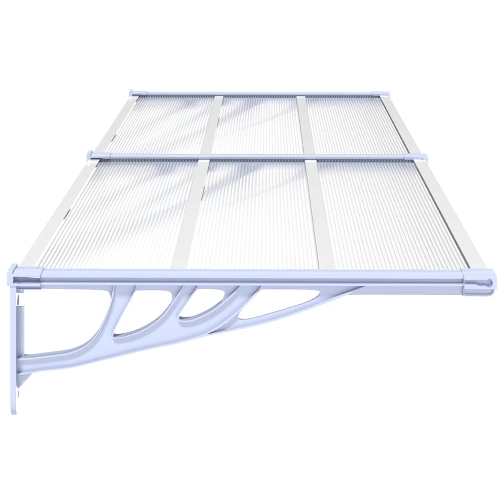vidaXL Door Canopy Grey and Transparent 239x90 cm Polycarbonate 4