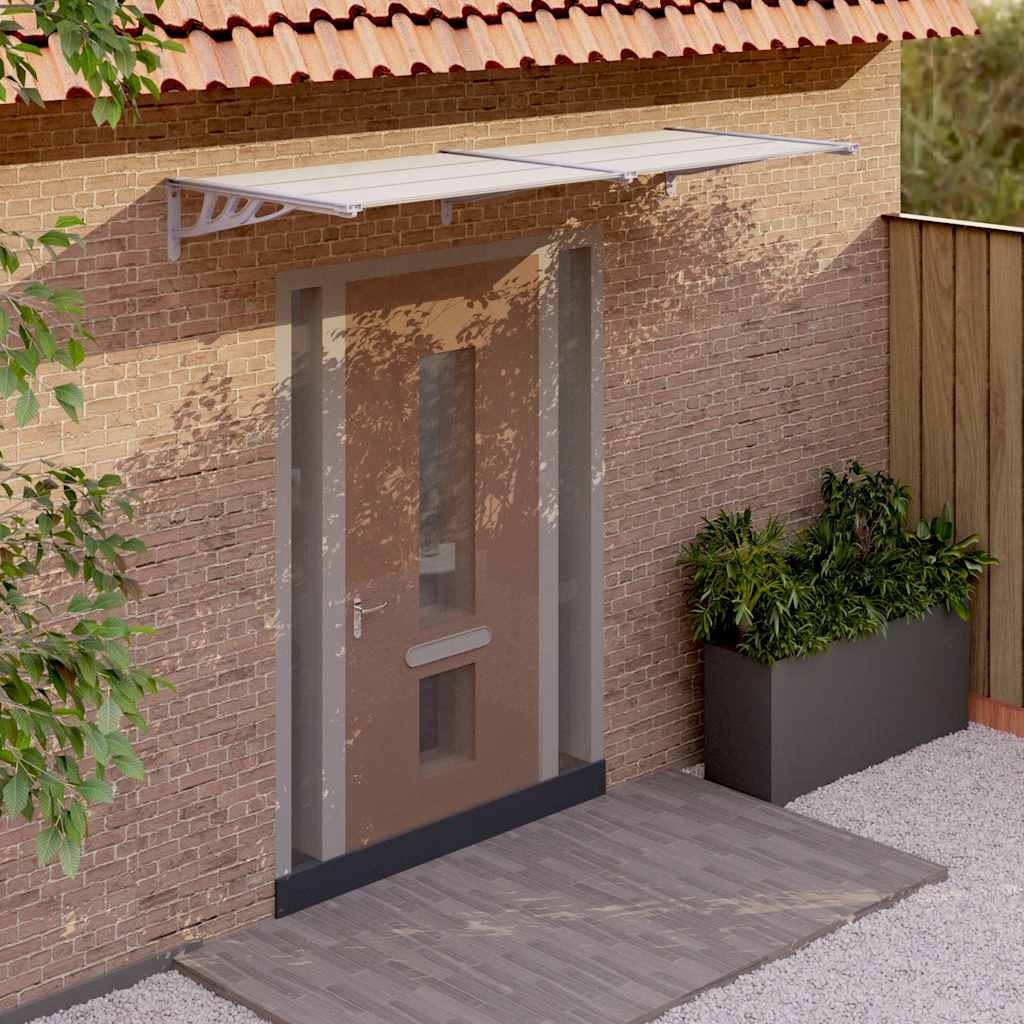 vidaXL Door Canopy Grey and Transparent 239x90 cm Polycarbonate 1