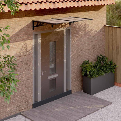 vidaXL Door Canopy Black 152,5x90 cm Polycarbonate 1
