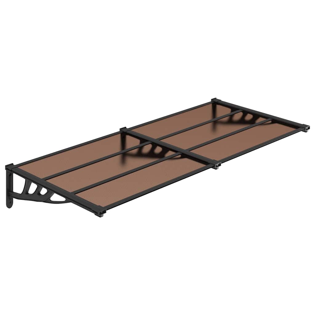 vidaXL Door Canopy Black 199x90 cm Polycarbonate 2
