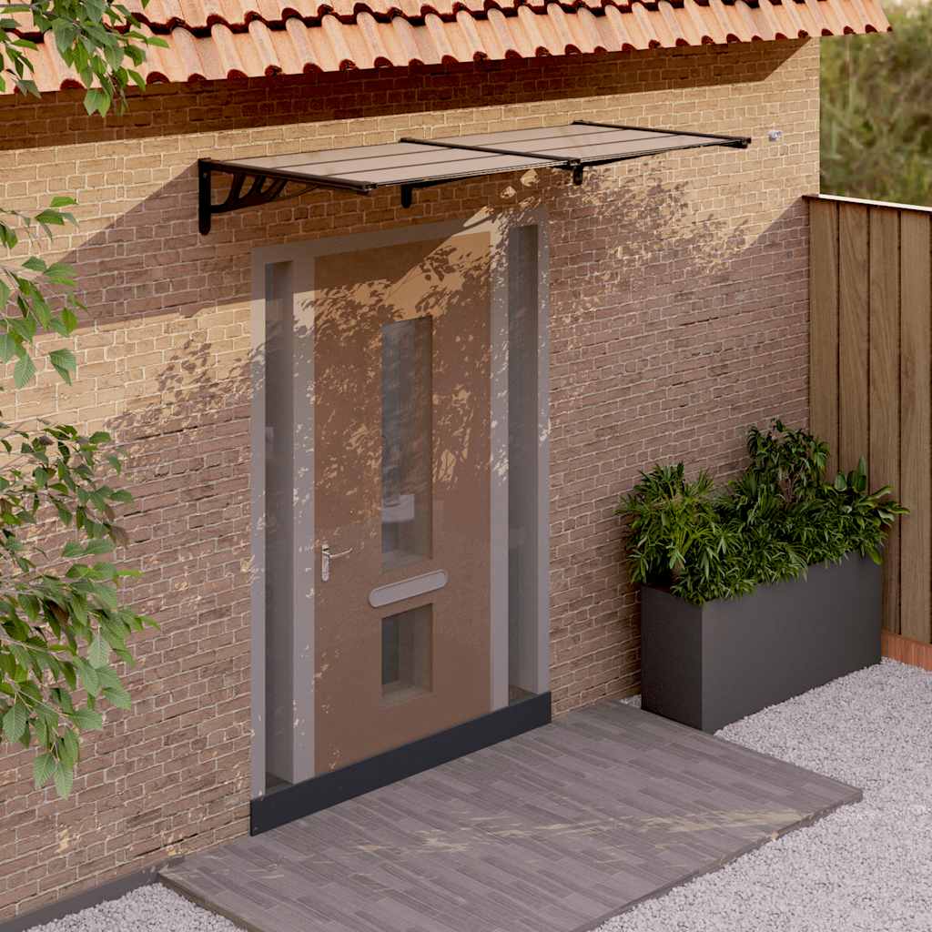 vidaXL Door Canopy Black 199x90 cm Polycarbonate 1
