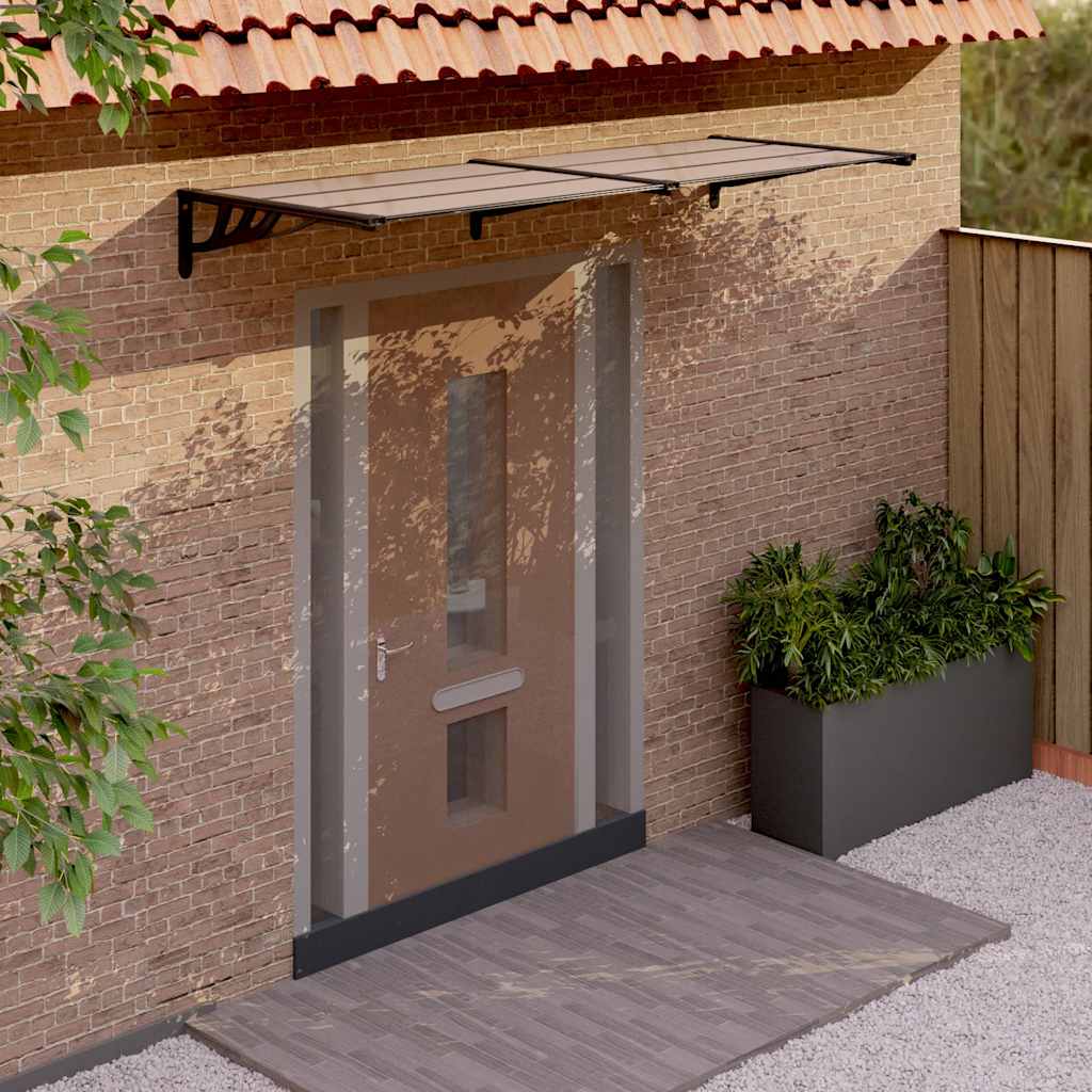 vidaXL Door Canopy Black 239x90 cm Polycarbonate 1