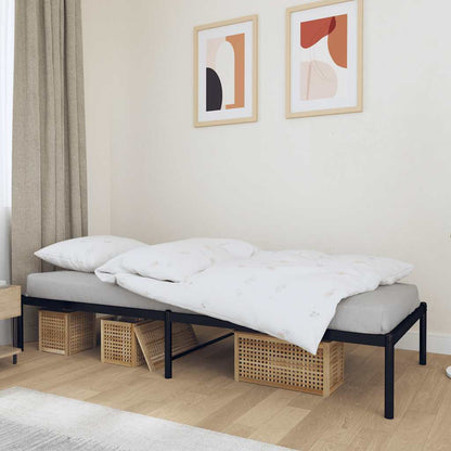 vidaXL Metal Bed Frame without Mattress Black 75x190cm 1