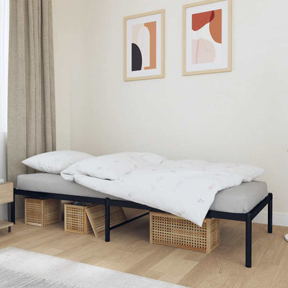 vidaXL Metal Bed Frame without Mattress Black 90x190cm 1