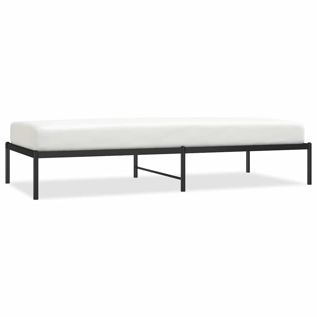 vidaXL Metal Bed Frame without Mattress Black 90x200cm 2