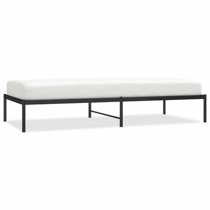 vidaXL Metal Bed Frame without Mattress Black 90x200cm 2