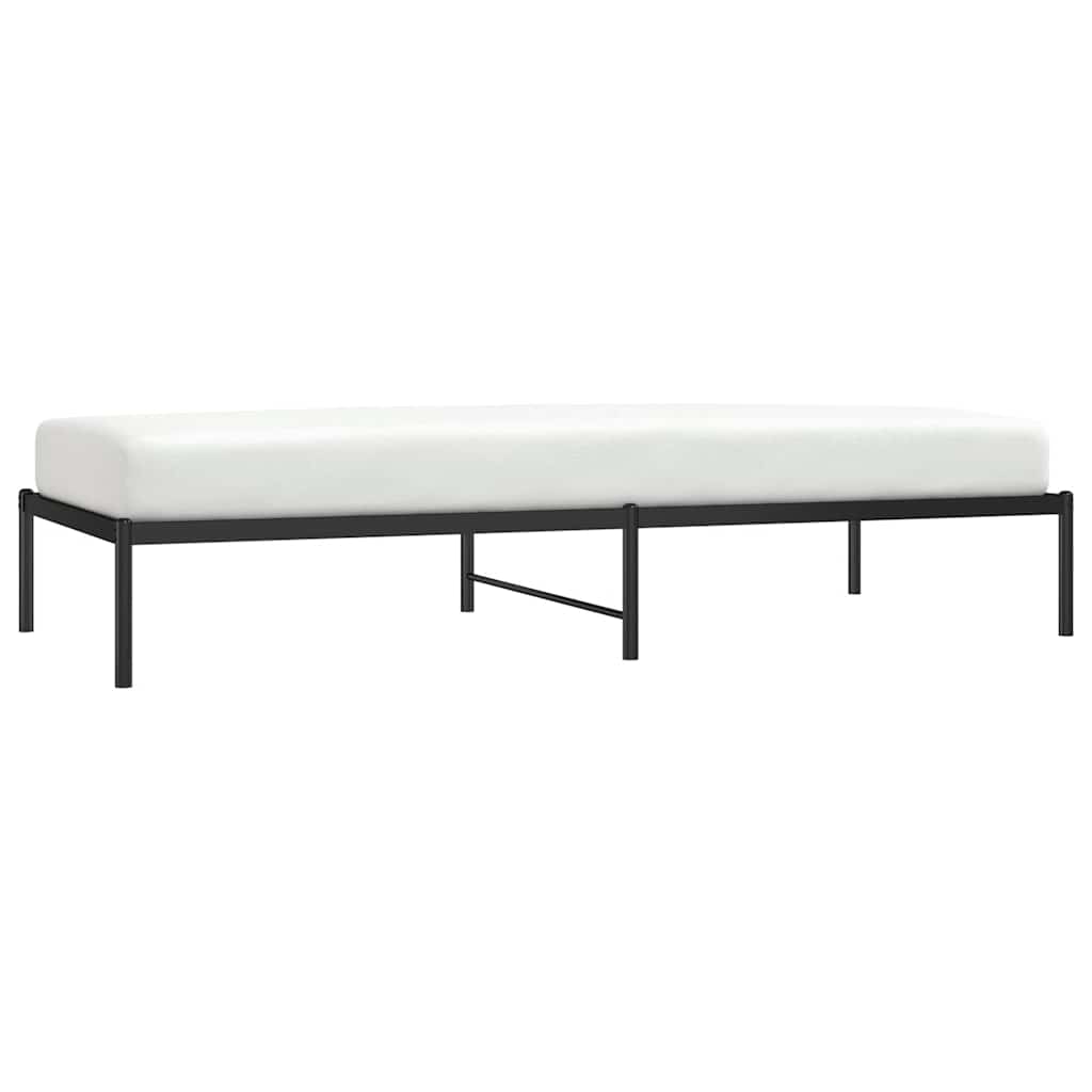 vidaXL Metal Bed Frame without Mattress Black 90x200cm 4