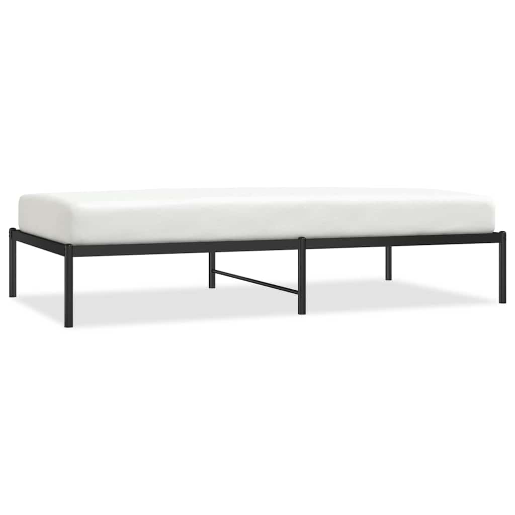 vidaXL Metal Bed Frame without Mattress Black 100x190cm 2
