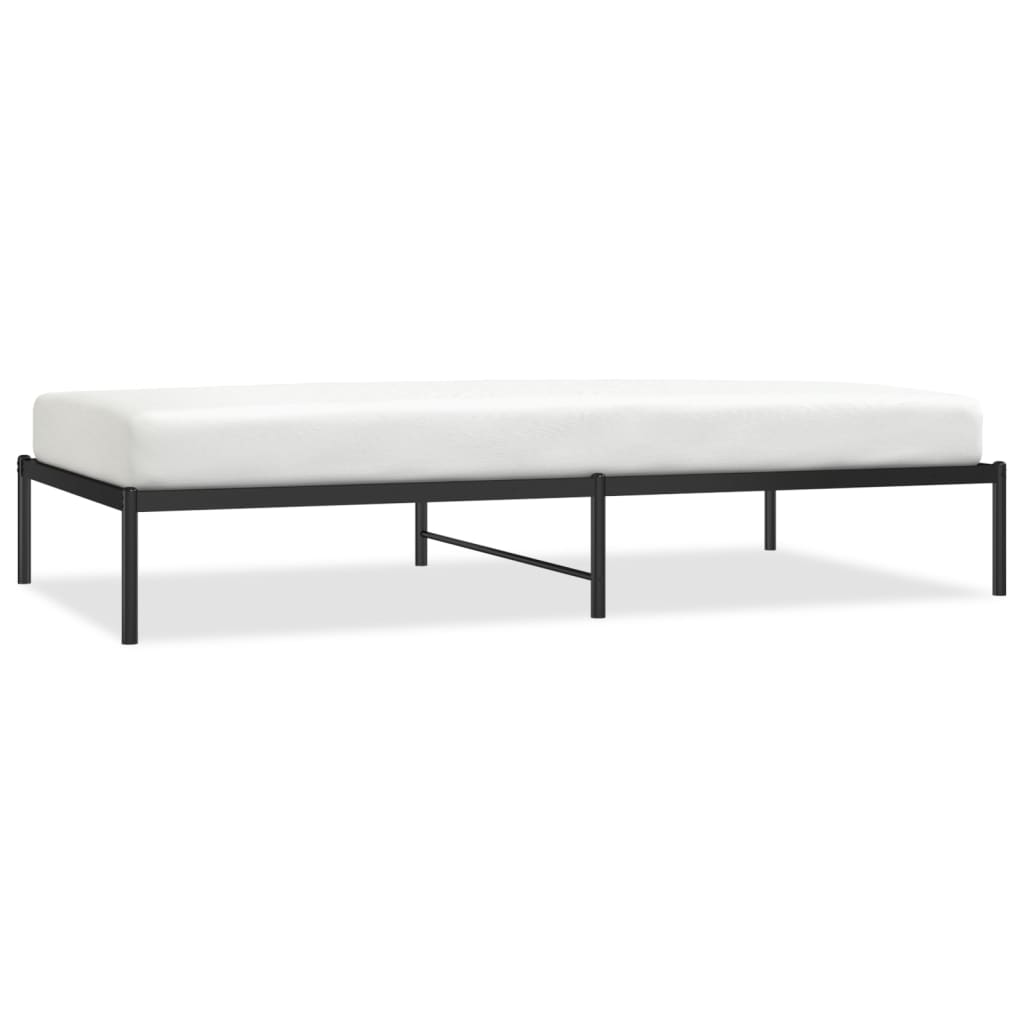 vidaXL Metal Bed Frame without Mattress Black 107x203cm 2
