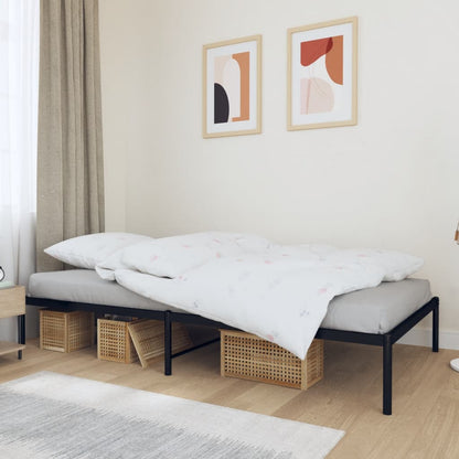 vidaXL Metal Bed Frame without Mattress Black 107x203cm 1