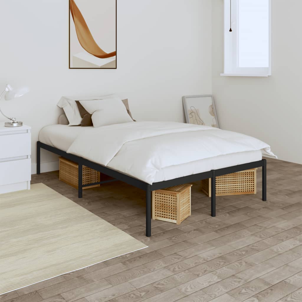 vidaXL Metal Bed Frame without Mattress Black without Headboard
