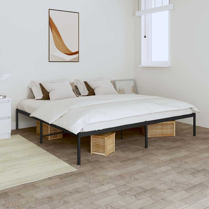 vidaXL Metal Bed Frame without Mattress Black without Headboard