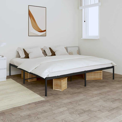 vidaXL Metal Bed Frame without Mattress Black without Headboard