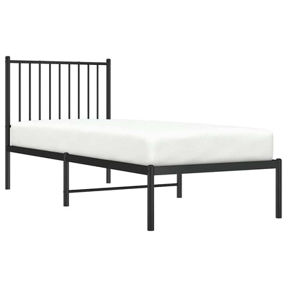 vidaXL Metal Bed Frame without Mattress with Headboard Black 75x190cm 4