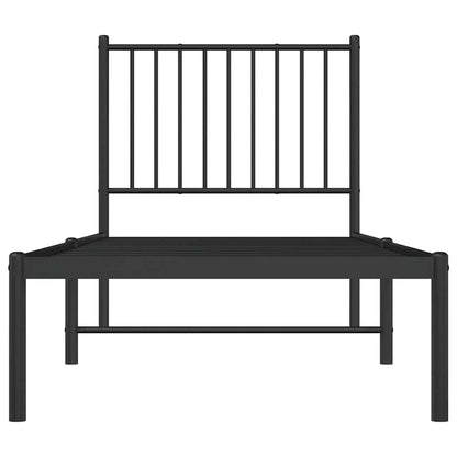 vidaXL Metal Bed Frame without Mattress with Headboard Black 75x190cm 5