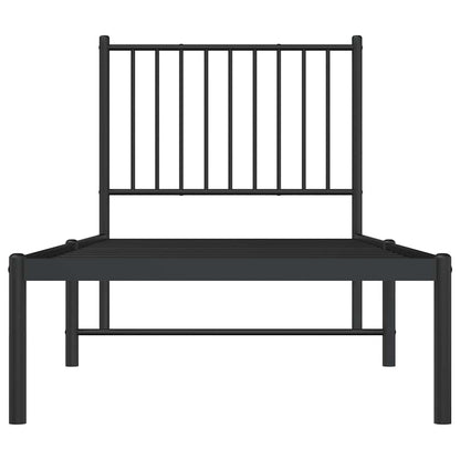 vidaXL Metal Bed Frame without Mattress with Headboard Black 80x200cm 5
