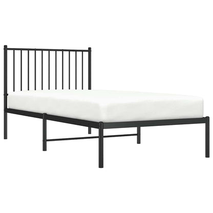 vidaXL Metal Bed Frame without Mattress with Headboard Black 90x190cm 4