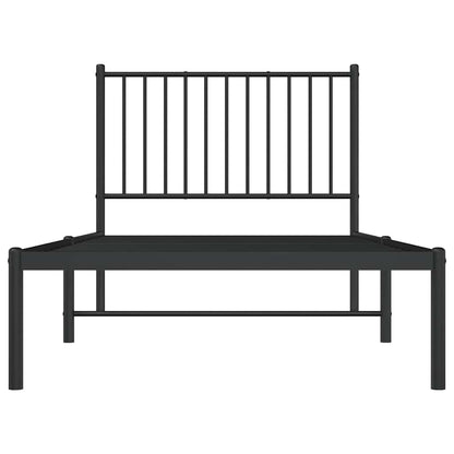 vidaXL Metal Bed Frame without Mattress with Headboard Black 90x190cm 5