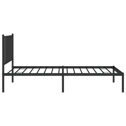vidaXL Metal Bed Frame without Mattress with Headboard Black 90x190cm 6