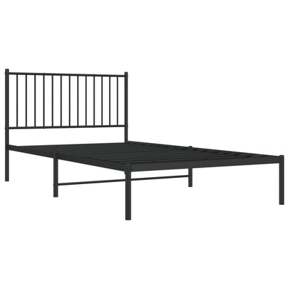 vidaXL Metal Bed Frame without Mattress with Headboard Black 107x203cm 3