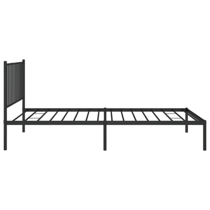 vidaXL Metal Bed Frame without Mattress with Headboard Black 107x203cm 6