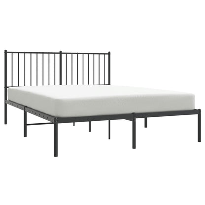 vidaXL Metal Bed Frame without Mattress with Headboard Black 140x190cm 4