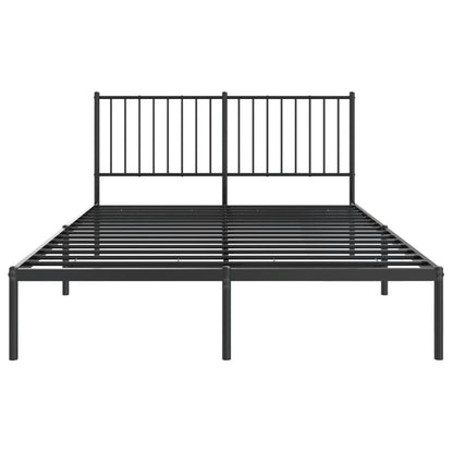 vidaXL Metal Bed Frame without Mattress with Headboard Black 140x190cm 5