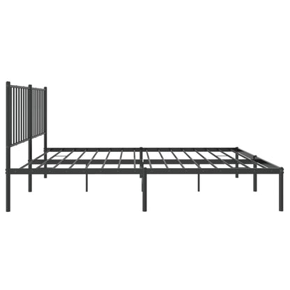 vidaXL Metal Bed Frame without Mattress with Headboard Black 140x190cm 6