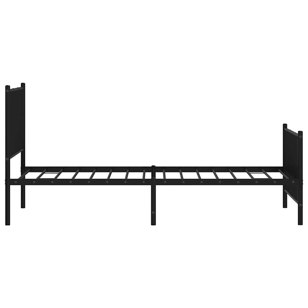 vidaXL Metal Bed Frame without Mattress with Footboard Black 90x190cm 6