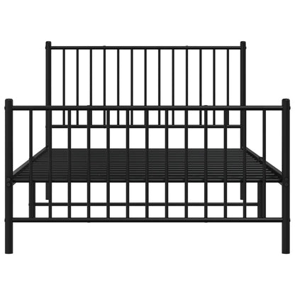 vidaXL Metal Bed Frame without Mattress with Footboard Black 107x203cm 5