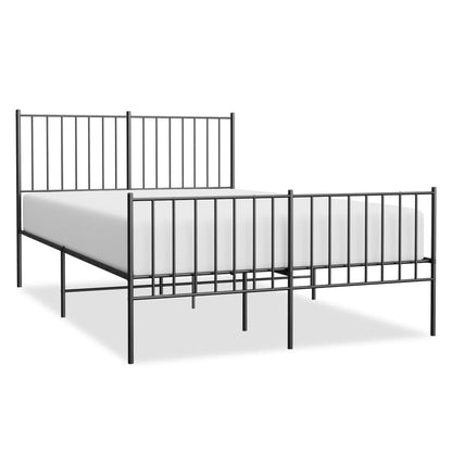 vidaXL Metal Bed Frame without Mattress with Footboard Black 120x190cm 2