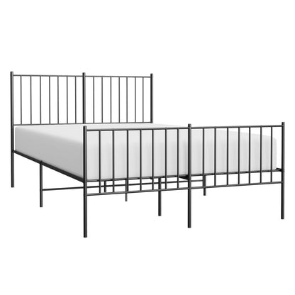vidaXL Metal Bed Frame without Mattress with Footboard Black 120x190cm 4