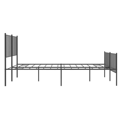 vidaXL Metal Bed Frame without Mattress with Footboard Black 120x190cm 6