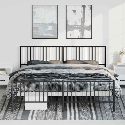 vidaXL Metal Bed Frame without Mattress with Footboard Black 193x203cm 4