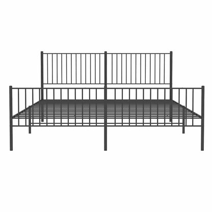 vidaXL Metal Bed Frame without Mattress with Footboard Black 193x203cm 6
