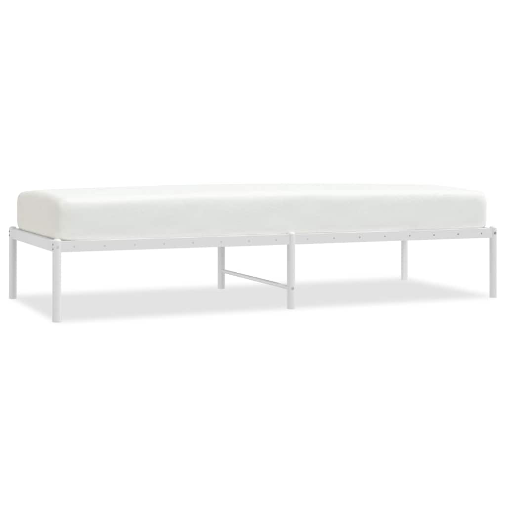 vidaXL Metal Bed Frame without Mattress White 75x190cm 2