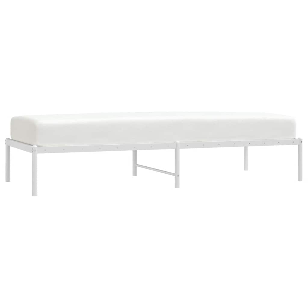vidaXL Metal Bed Frame without Mattress White 75x190cm 4