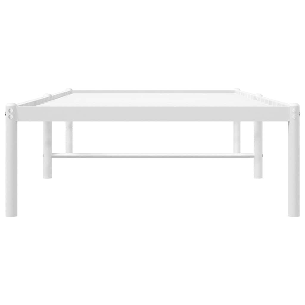 vidaXL Metal Bed Frame without Mattress White 75x190cm 5