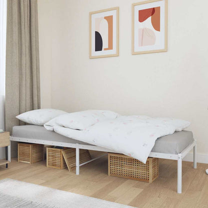 vidaXL Metal Bed Frame without Mattress White 75x190cm 1