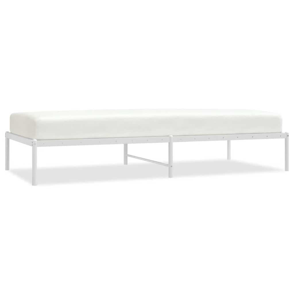 vidaXL Metal Bed Frame without Mattress White 90x200cm 2