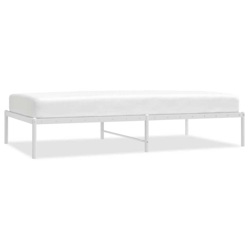 vidaXL Metal Bed Frame without Mattress White 100x190cm 2