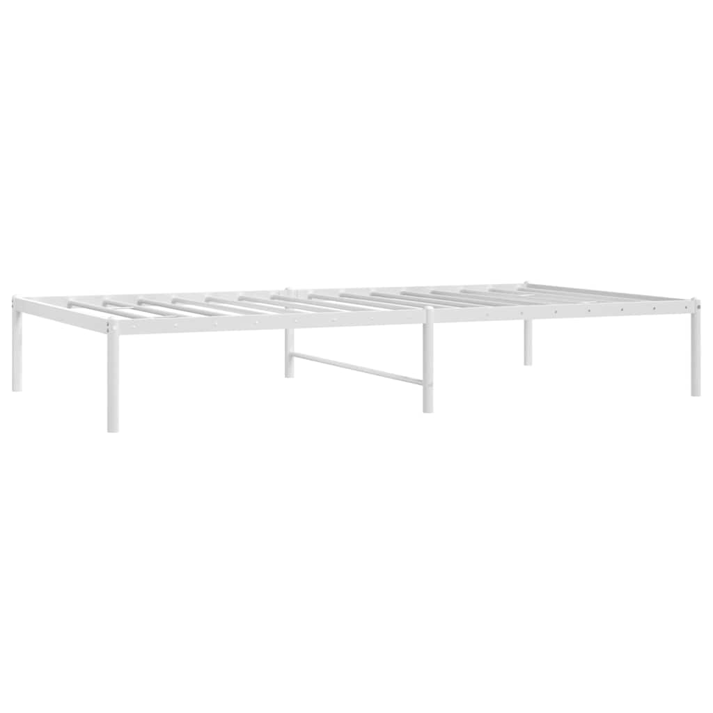 vidaXL Metal Bed Frame without Mattress White 100x190cm 4