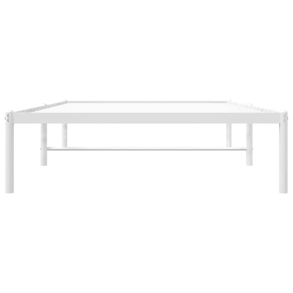 vidaXL Metal Bed Frame without Mattress White 100x190cm 6