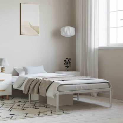 vidaXL Metal Bed Frame without Mattress White 100x190cm 1