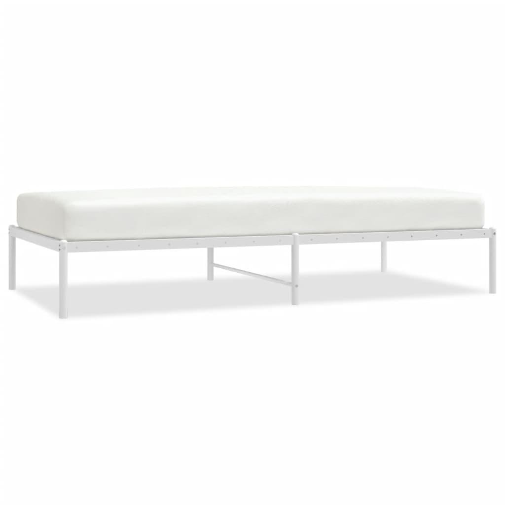 vidaXL Metal Bed Frame without Mattress White 100x200cm 2