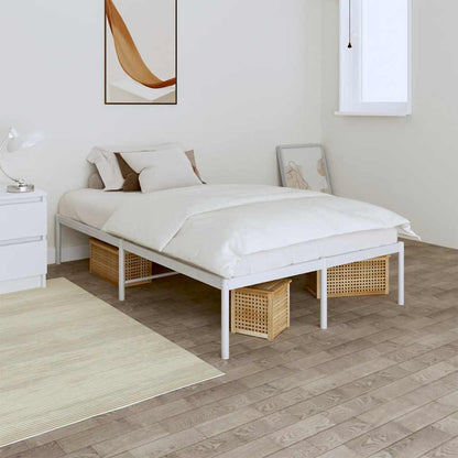 vidaXL Metal Bed Frame without Mattress White without Headboard